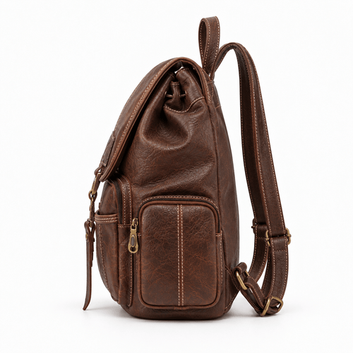 Women's Vintage Faux Leather Flap Backpack - Faith