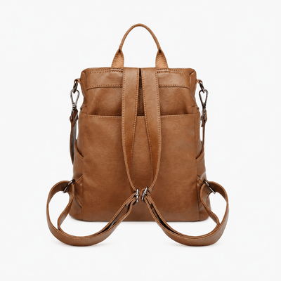 The Sunday Avenue Women's Vintage Brown PU Leather Convertible Backpack