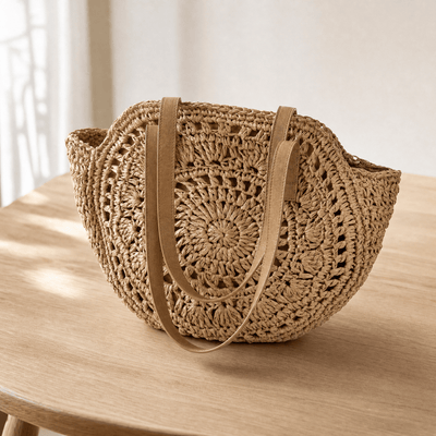 The Sunday Avenue Woven Oversized Beach Bag - Willow