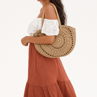 The Sunday Avenue Woven Oversized Beach Bag - Willow